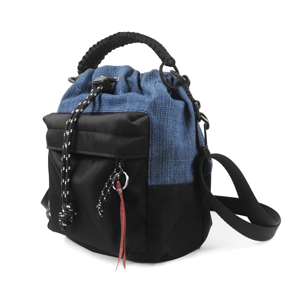 <A 000a001g02> Drawstring Chalk Bag (Denim/Black) (With KOVID-TEX Antimicrobial Lining)