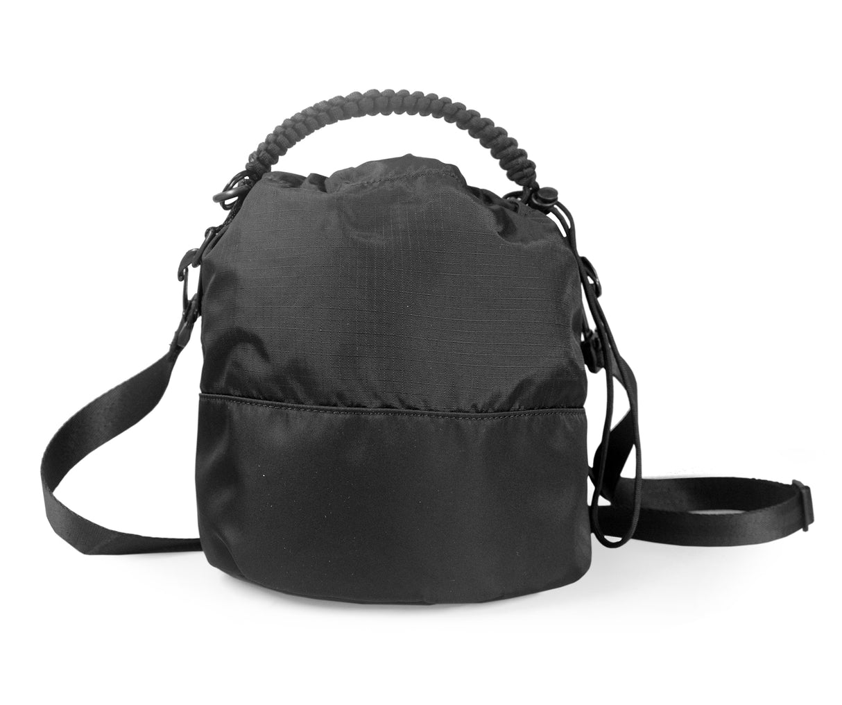 <A 000a001g01> Drawstring Chalk Bag (All Black) (With KOVID-TEX Antimicrobial Lining)