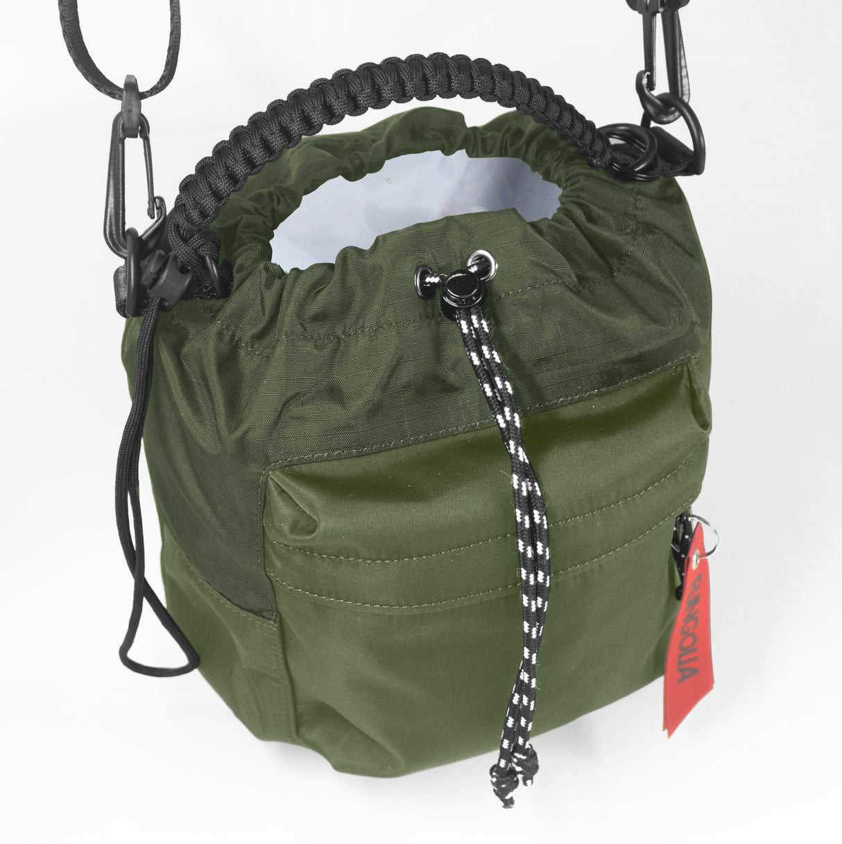 Drawstring Chalk Bag (Olive Green) (With KOVID-TEX Antimicrobial Lining)