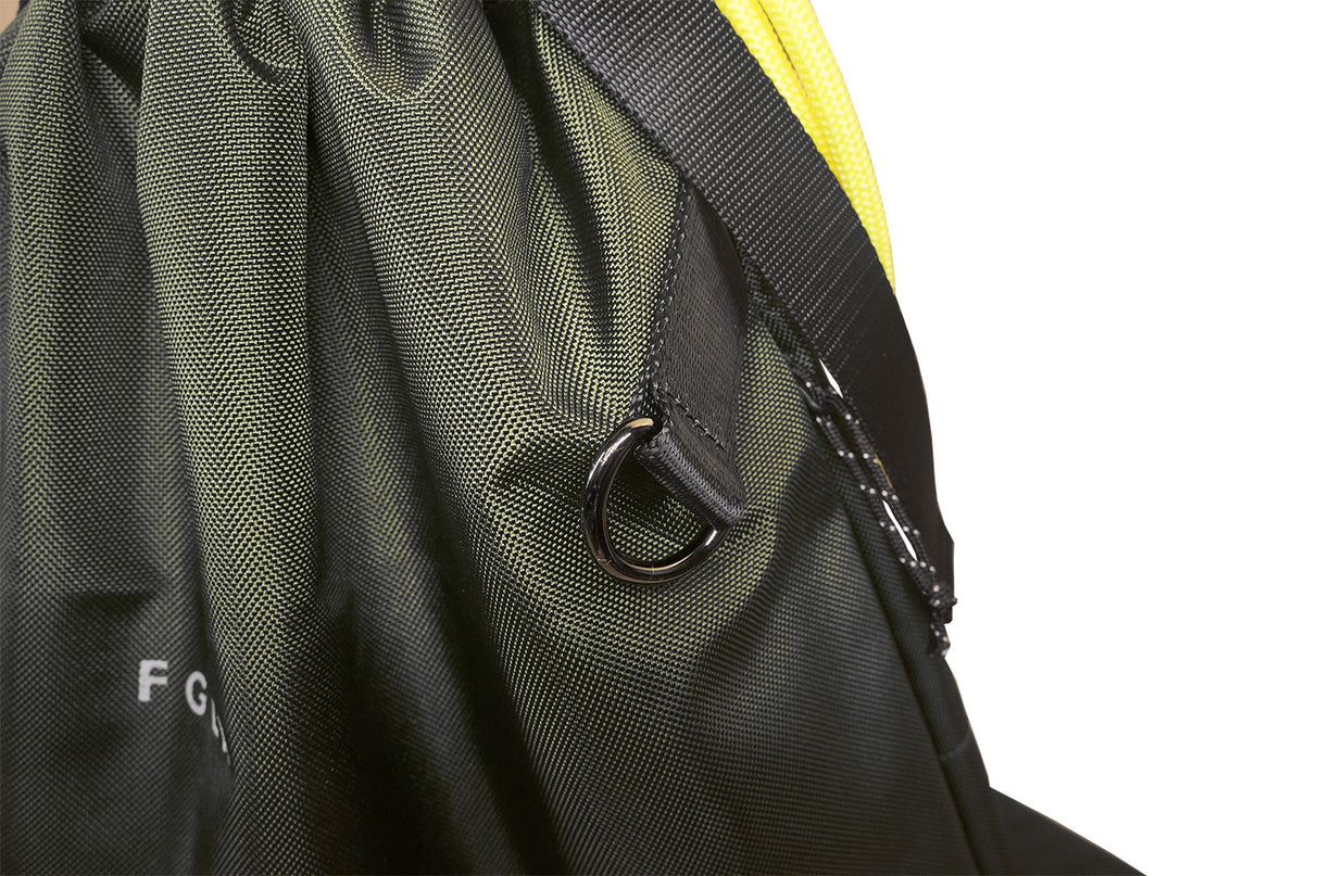 <A 000a001l02> LARGE SIZE Premium drawstring backpack (Green/Yellow)