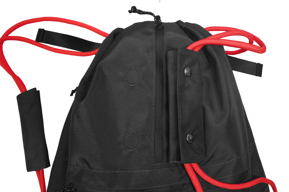 <A 000a001l03> LARGE SIZE Premium drawstring backpack (Black/Red)