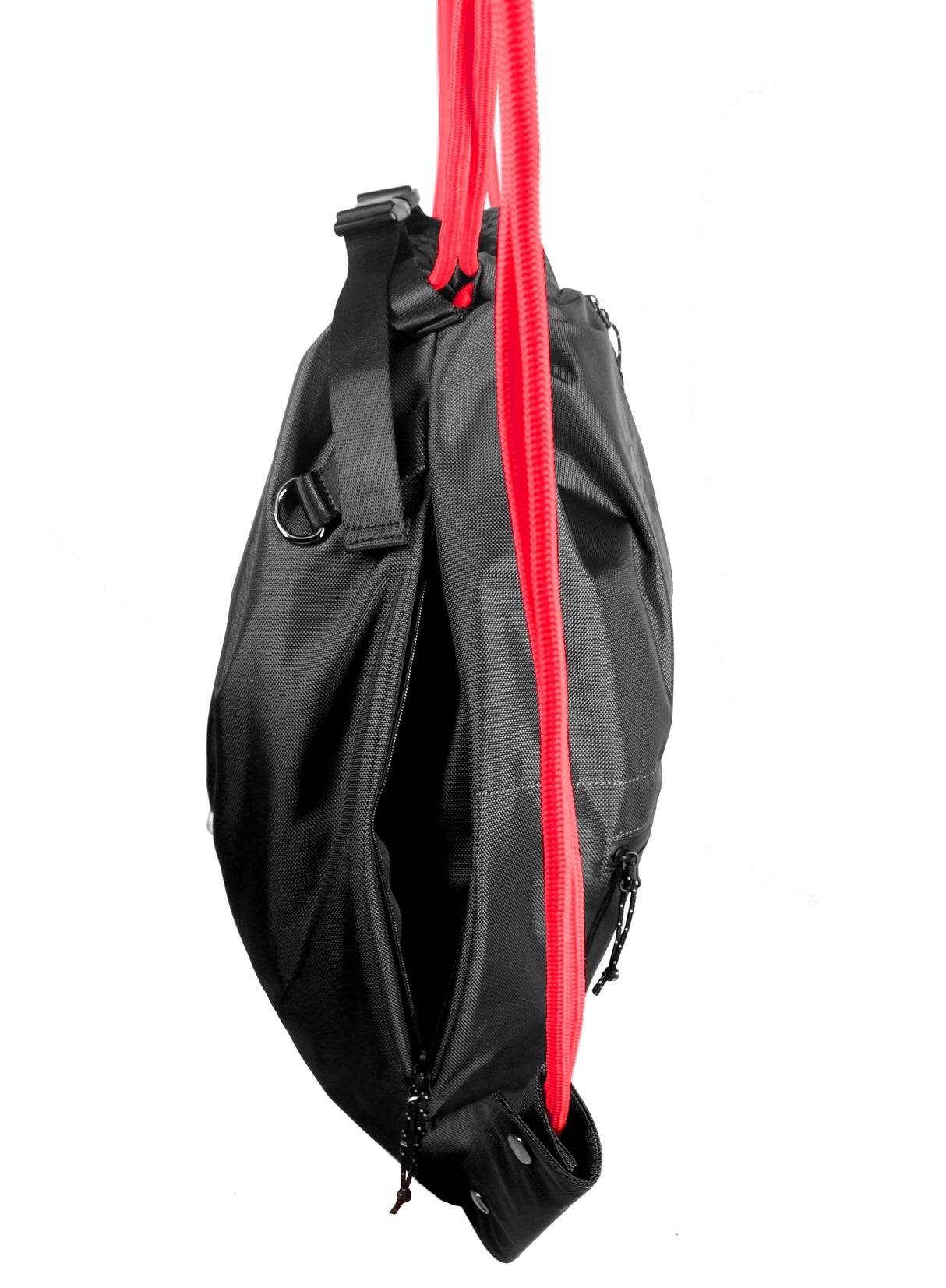 <A 000a001l03> LARGE SIZE Premium drawstring backpack (Black/Red)
