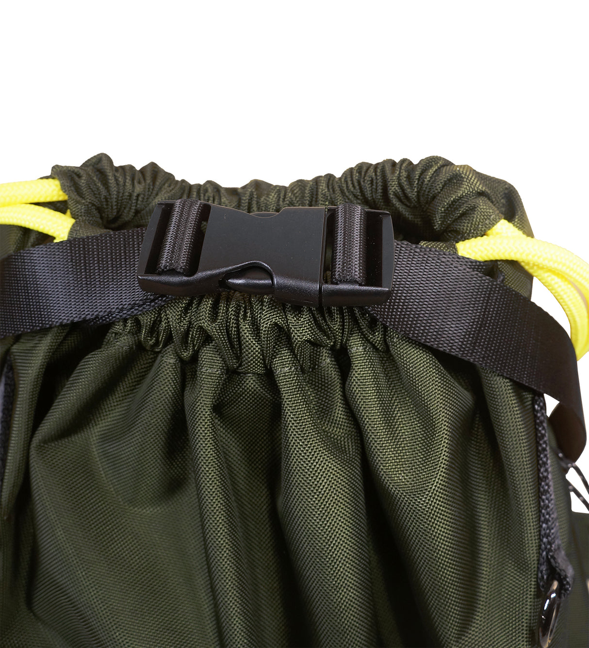 <A 000a001l02> LARGE SIZE Premium drawstring backpack (Green/Yellow)