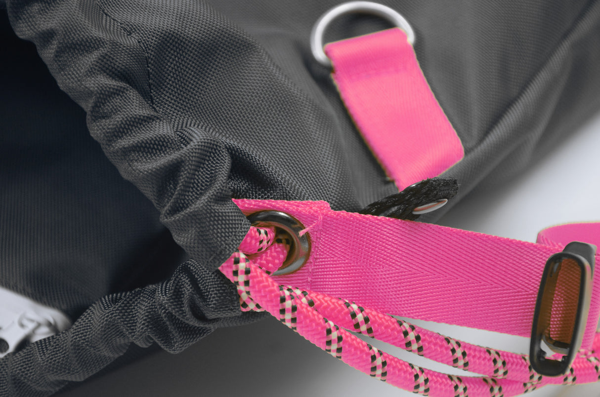 <A 000a55> Fungolia Premium drawstring backpack (Black/Pink)