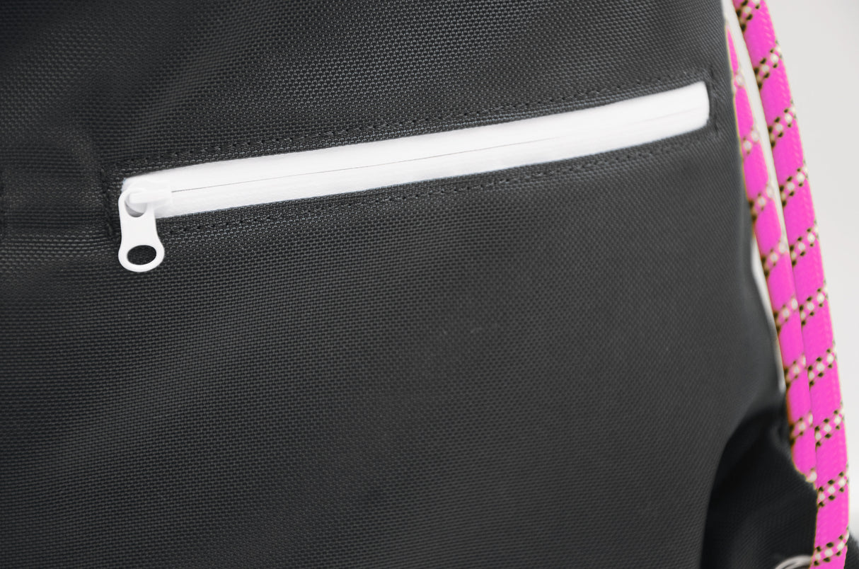 <A 000a55> Fungolia Premium drawstring backpack (Black/Pink)