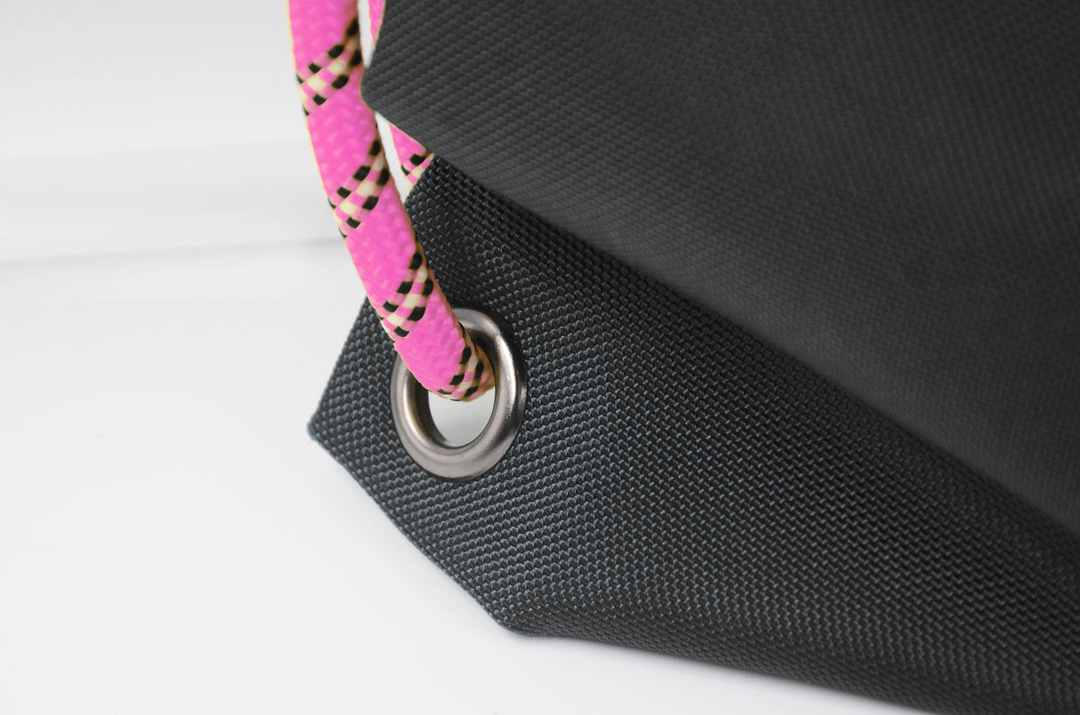 <A 000a55> Fungolia Premium drawstring backpack (Black/Pink)