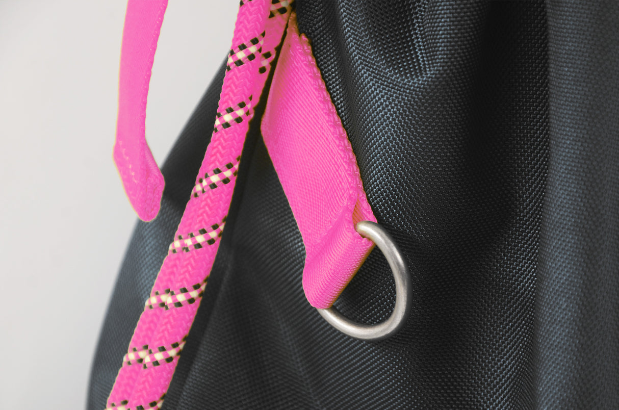 <A 000a55> Fungolia Premium drawstring backpack (Black/Pink)