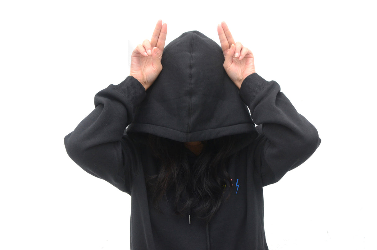 <ab 14b>Fungolia fleece Hoodie - Thunderbolt (Black)