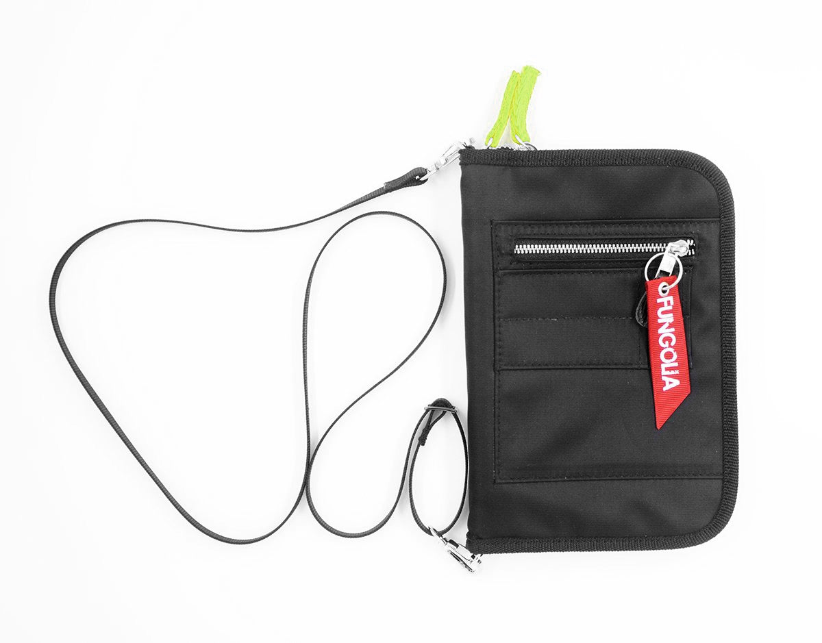 <A 001f> Fungolia MA1 Passport Holder (Black/Lime green)