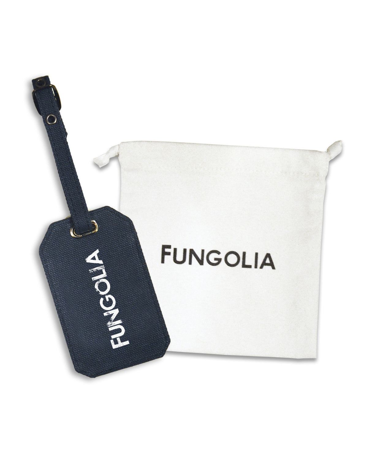 <Ah3> Fungolia Canvas Luggage Tag - Logo (Navy Blue)