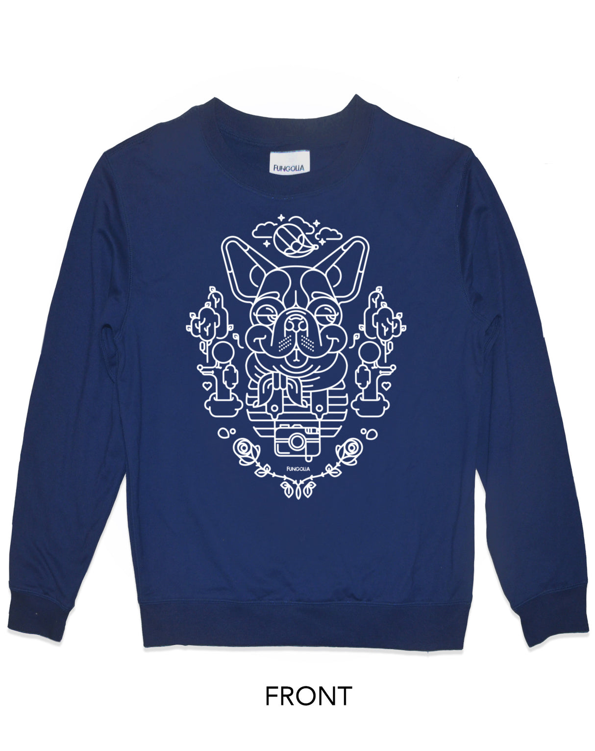 <Ab 12> Fungolia Classic sweatshirt - French Bulldog (Navy)