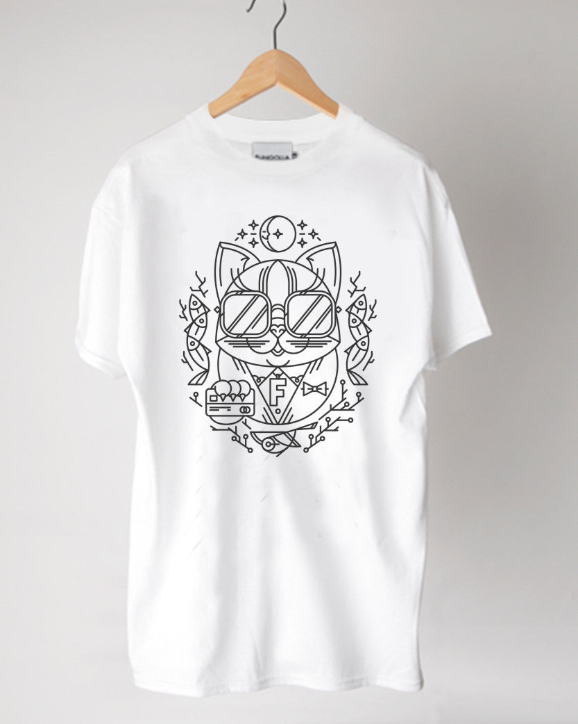 <Aa 011>Fungolia X K11 Travel Animal Tee - The Shopaholic (White)