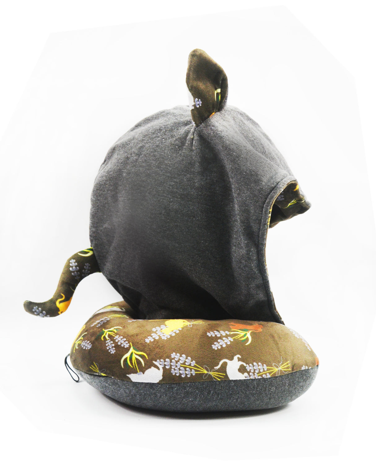 <A 000a53>"Cats & Lavender" Memory Foam Travel Hoodie Pillow