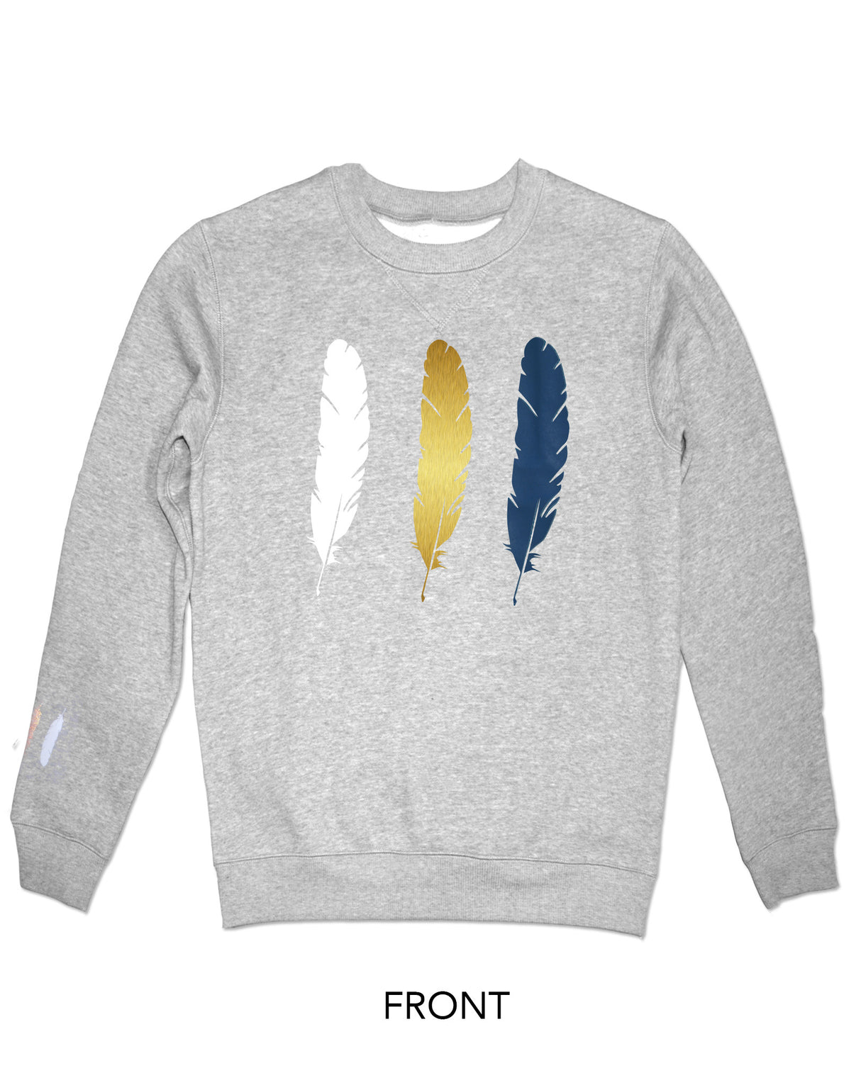 <Ab 003> Fungolia Fleece Sweatshirt - Feathers (Grey)