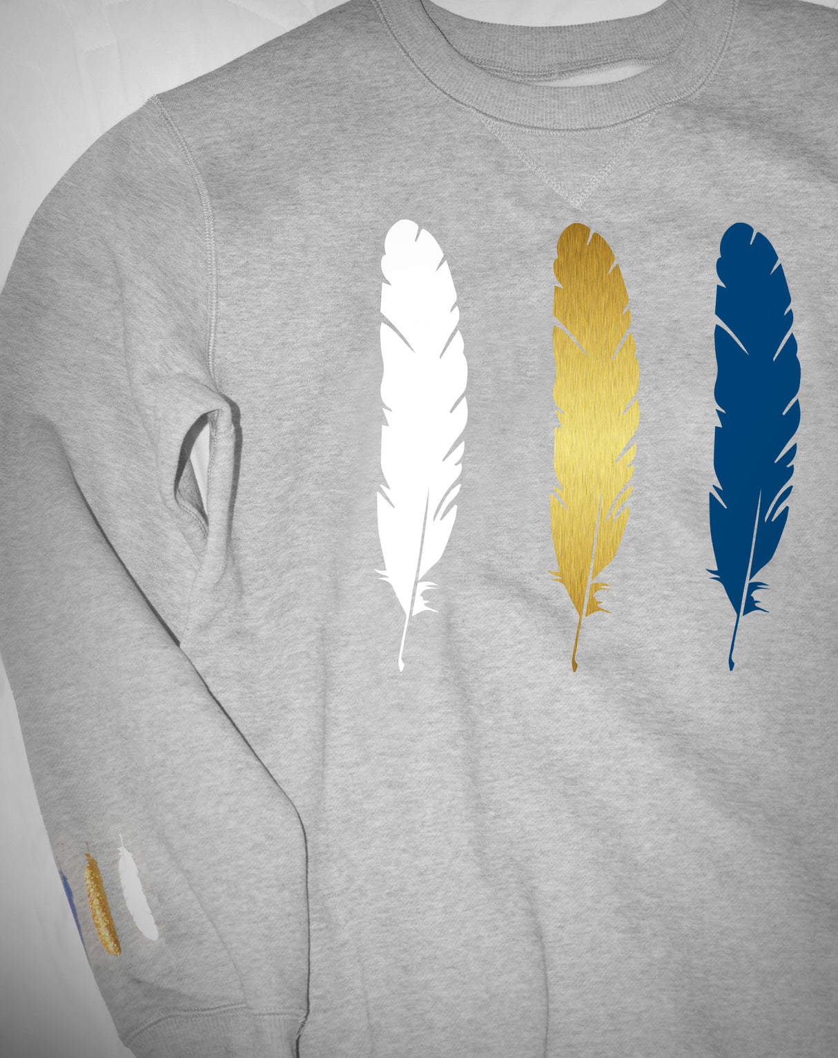 <Ab 003> Fungolia Fleece Sweatshirt - Feathers (Grey)