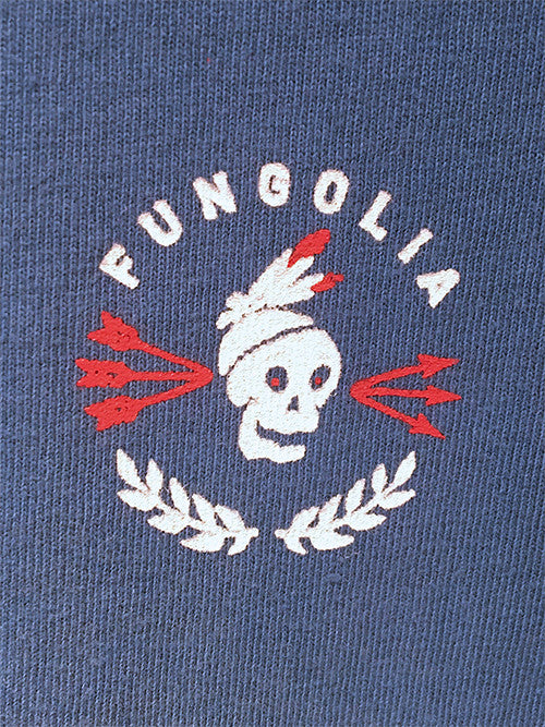 <A 095> Skull Travel Animal - Garment Dyed Blue