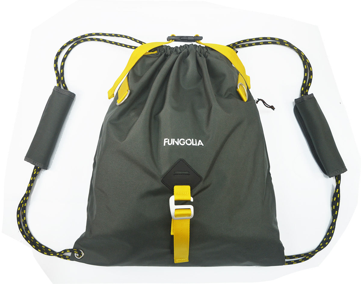 <A 000a56> Fungolia Premium drawstring backpack (Dark Green/Yellow)