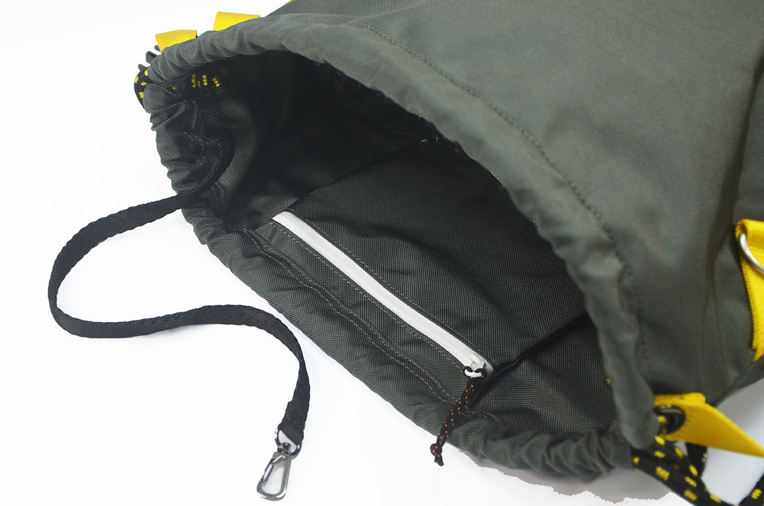 <A 000a56> Fungolia Premium drawstring backpack (Dark Green/Yellow)