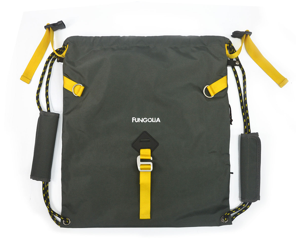 <A 000a56> Fungolia Premium drawstring backpack (Dark Green/Yellow)