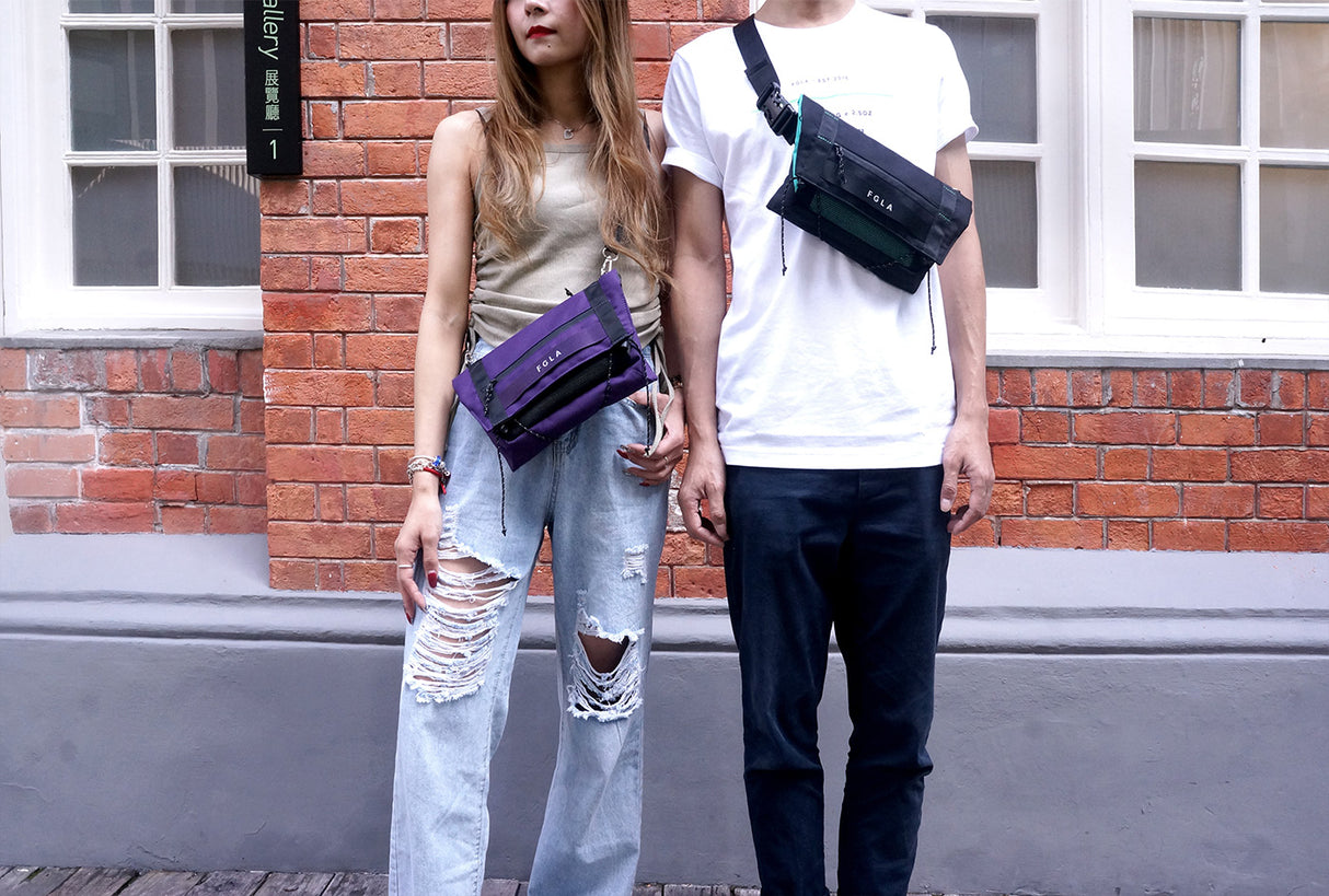 <A 000a001v3> Fungolia multi-purpose pouch (Black/Aqua green)