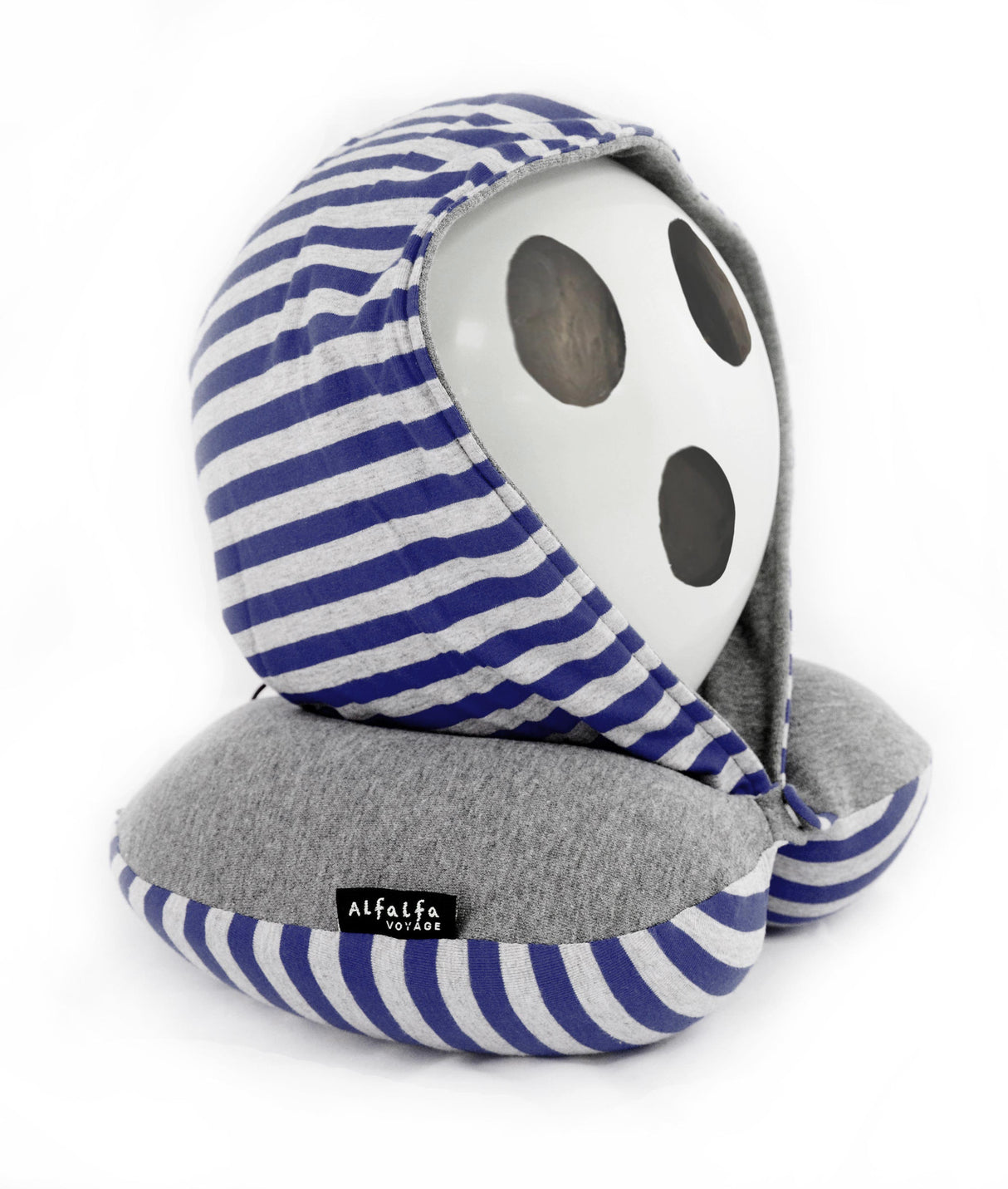 <aq4> Fungolia Memory Foam Hoodie Pillow (Dark Blue/Gray)