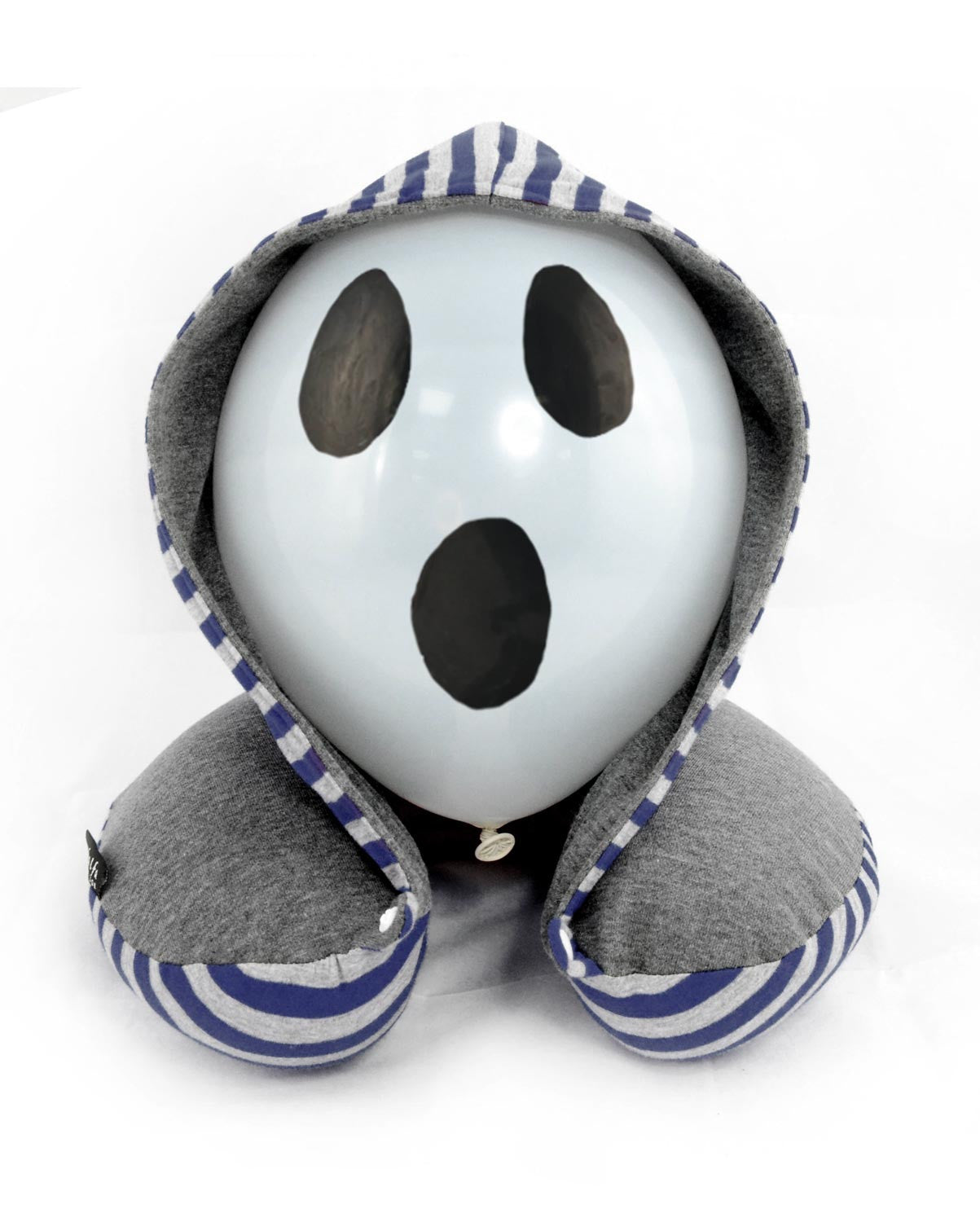 <aq4> Fungolia Memory Foam Hoodie Pillow (Dark Blue/Gray)