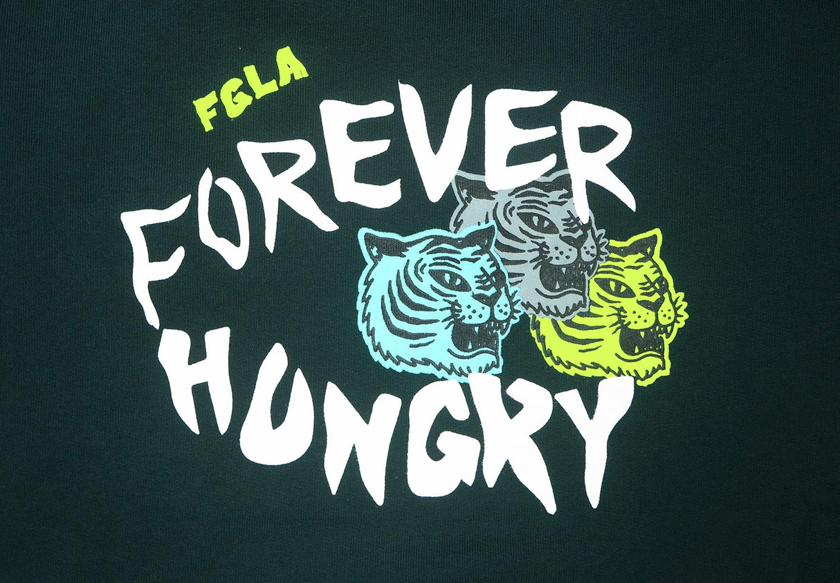 <A 000a001y6a03> Fungolia Fleece Big hood Hoodie - Forever Hungry (forest green)