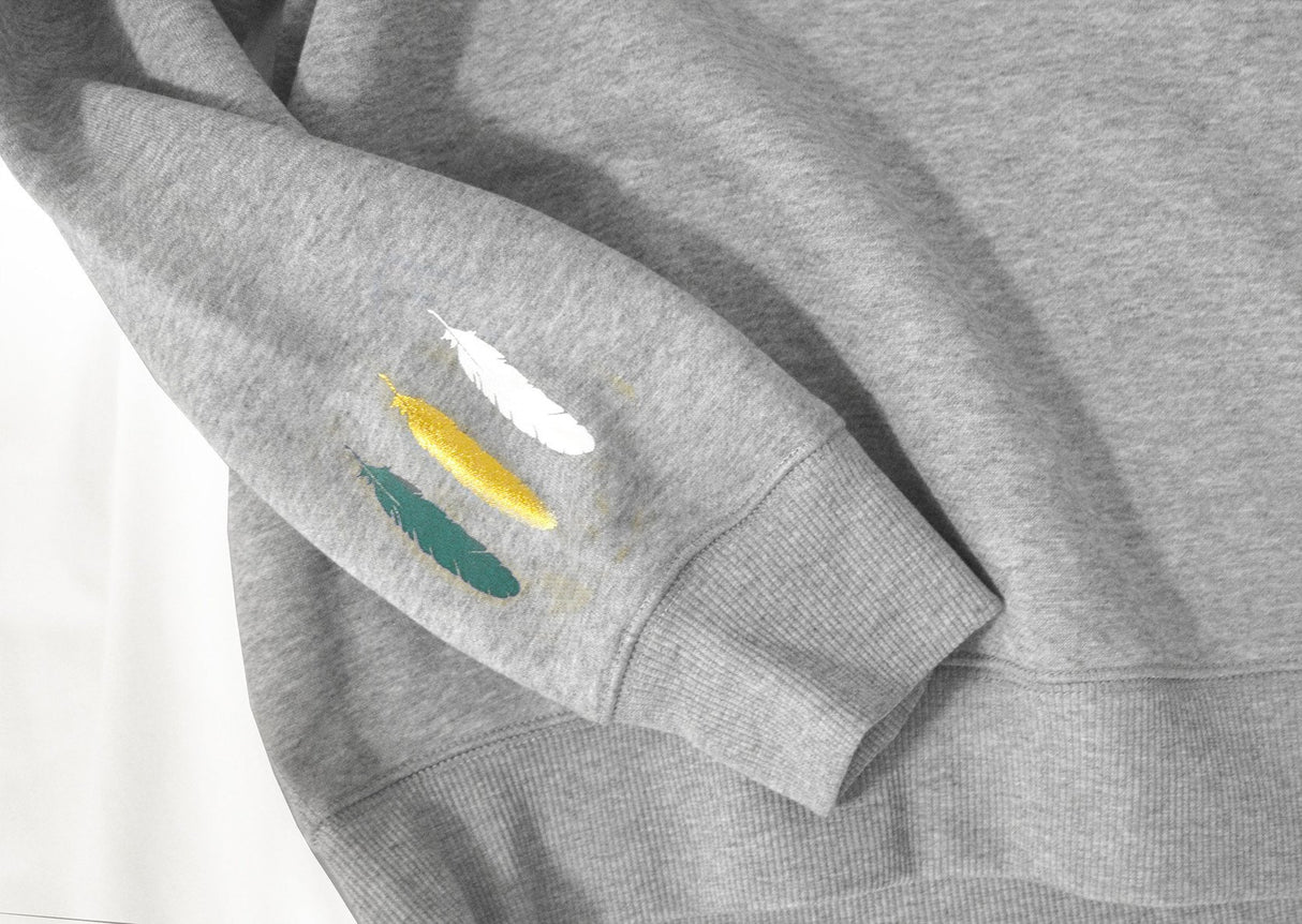 <A 001a96> Fungolia Fleece Crew neck Sweatshirt - Feathers 2017 (Grey)