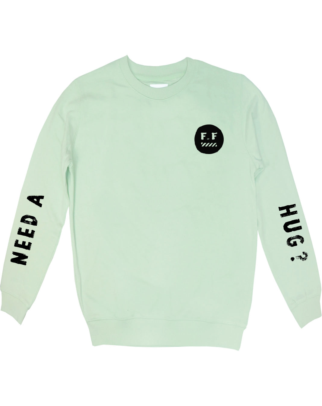 <A 000a001y6a12> Fungolia French Terry Crew Neck Sweatshirt - Fight or Flight (Mint Green)