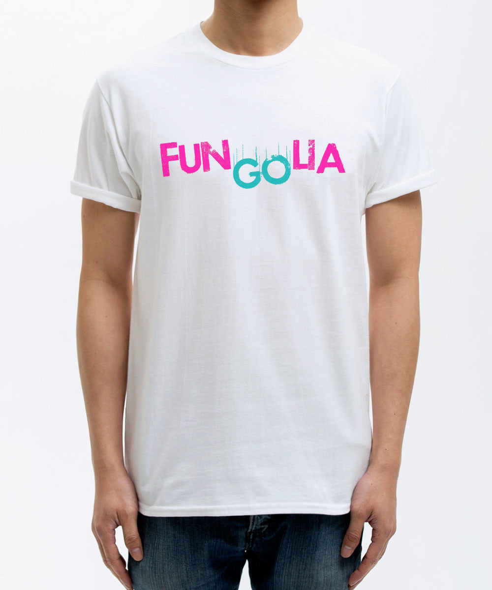 <S002>Fungolia Fun&Go Logo Tee (Pink & Cyan)