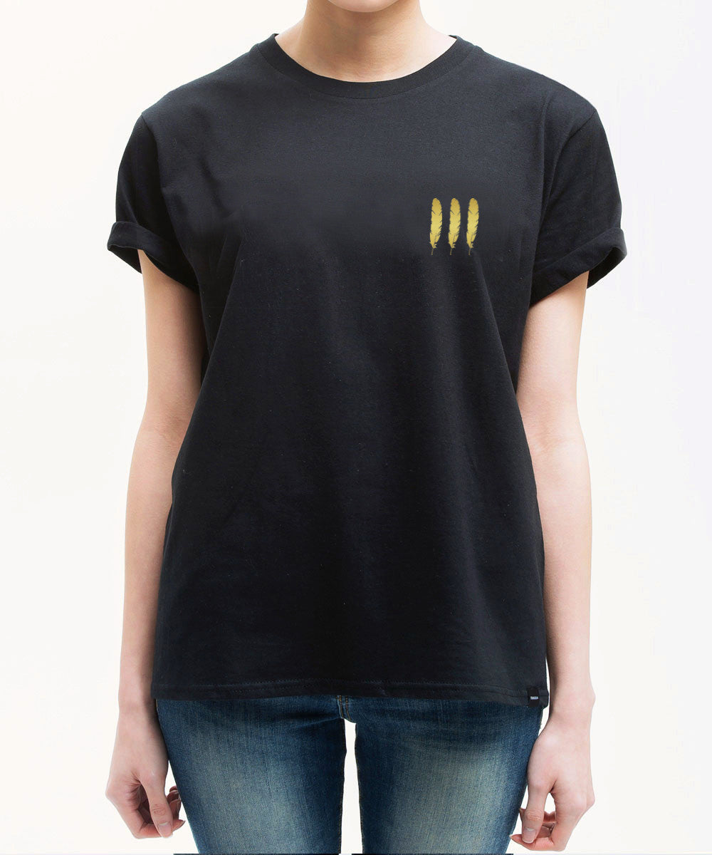 <Aa 008>Fungolia 2nd Anniversary Special Edition Gold Feather Tee (Black)