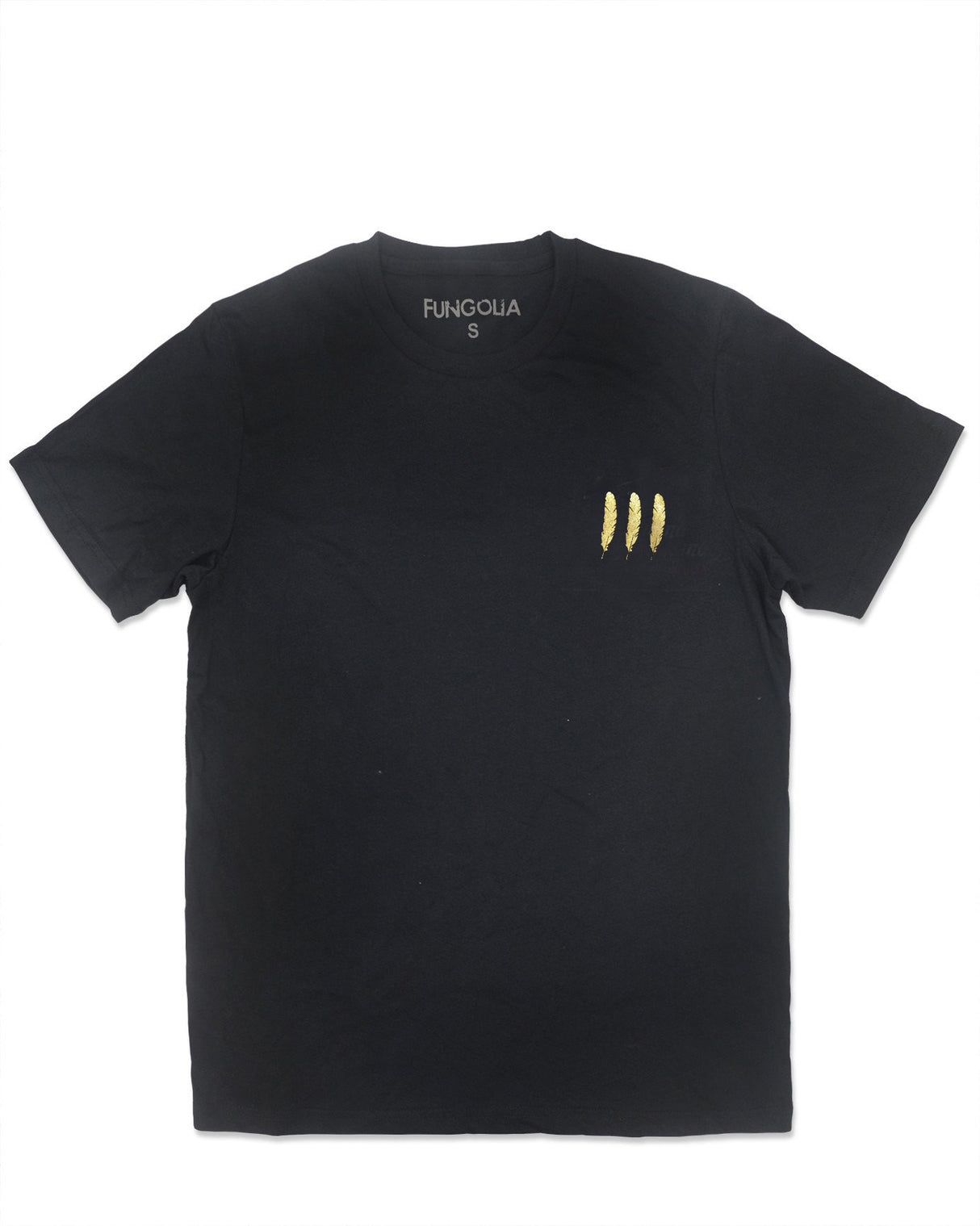 <Aa 008>Fungolia 2nd Anniversary Special Edition Gold Feather Tee (Black)