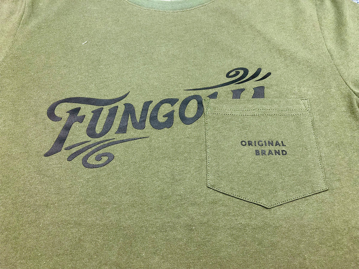 <A 000a42> Vintage Logo Pocket Tee - (Army Green)