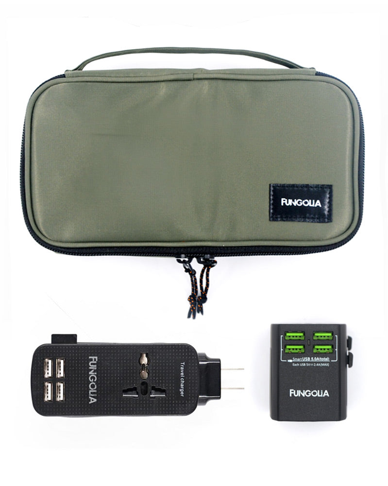 <A 000a001m09b> Fungolia Ultimate Charging Kit - Green (Pouch+Adaptor+Extension Cord Charger)