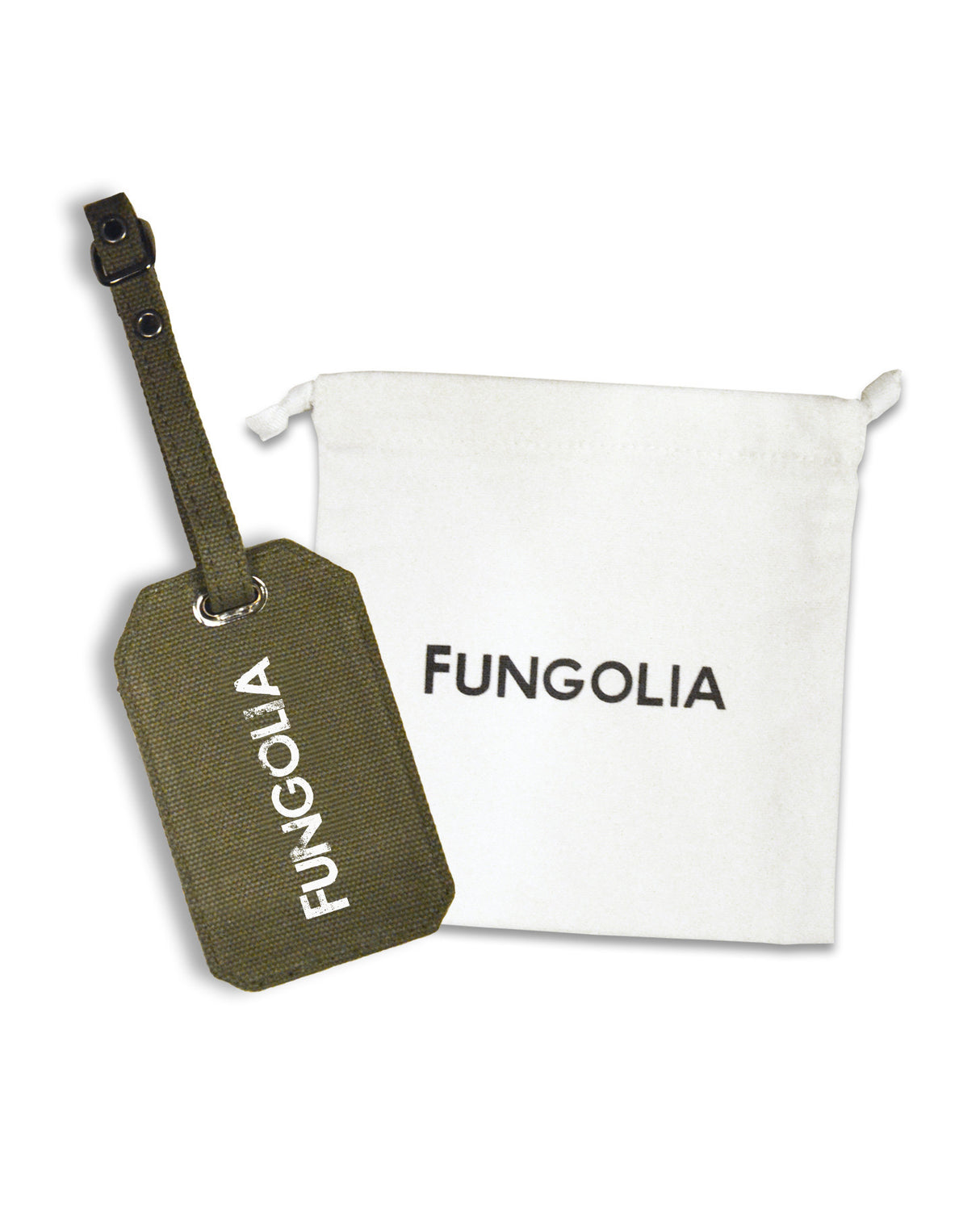 <Ah2> Fungolia Canvas Luggage Tag - Logo (Army Green)