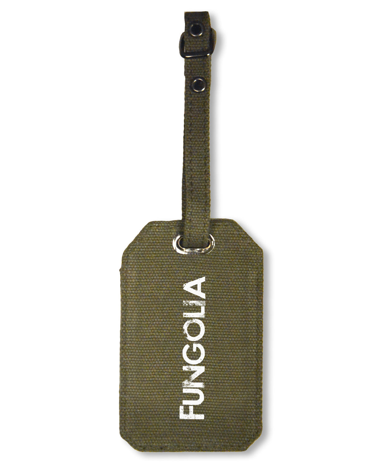 <Ah2> Fungolia Canvas Luggage Tag - Logo (Army Green)