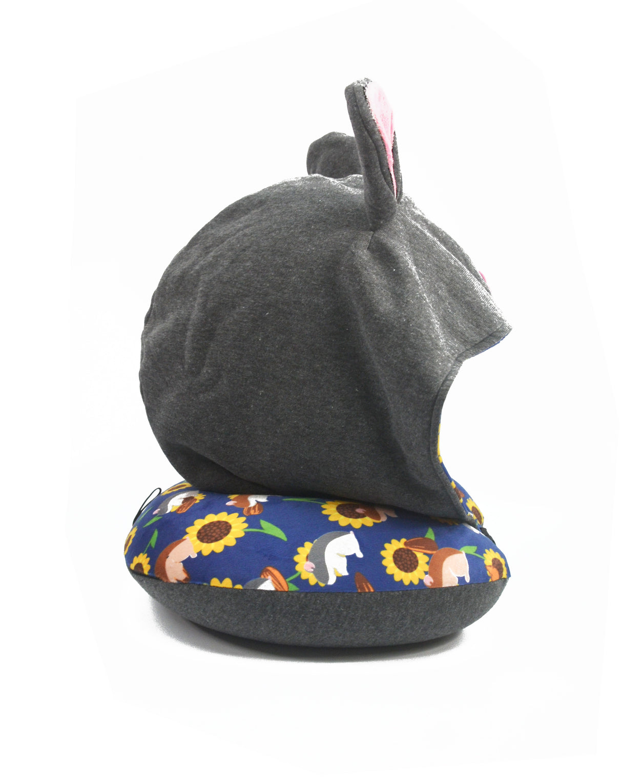 <A 000a52>"Hamster & Sunflower" Memory Foam Travel Hoodie Pillow