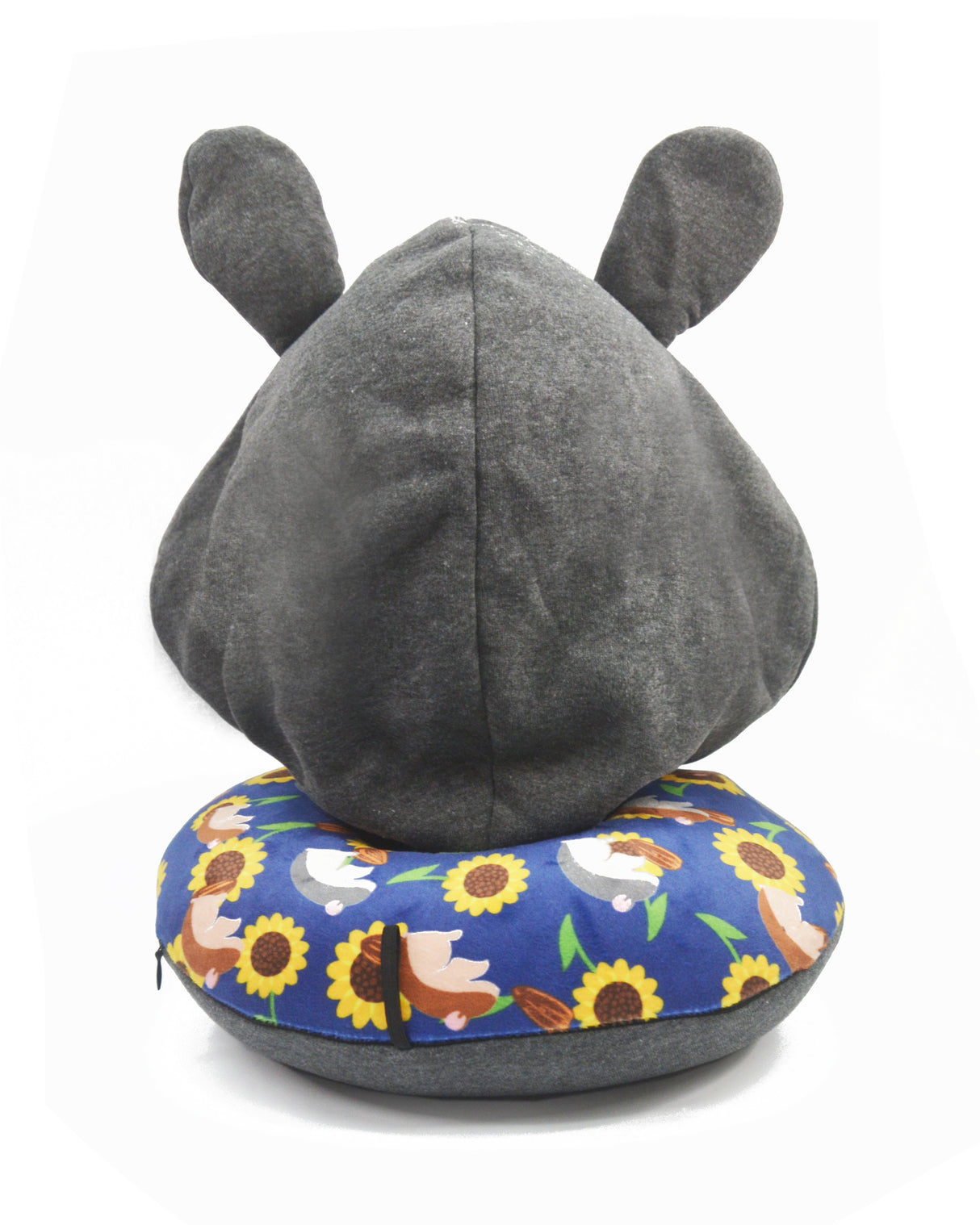<A 000a52>"Hamster & Sunflower" Memory Foam Travel Hoodie Pillow