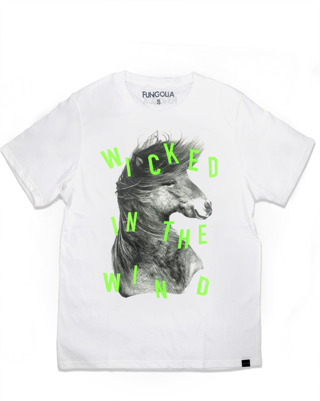 <Aa 004>Wicked horse in the wind Tee - White