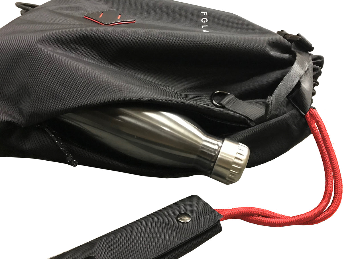 <A 000a001l03> LARGE SIZE Premium drawstring backpack (Black/Red)