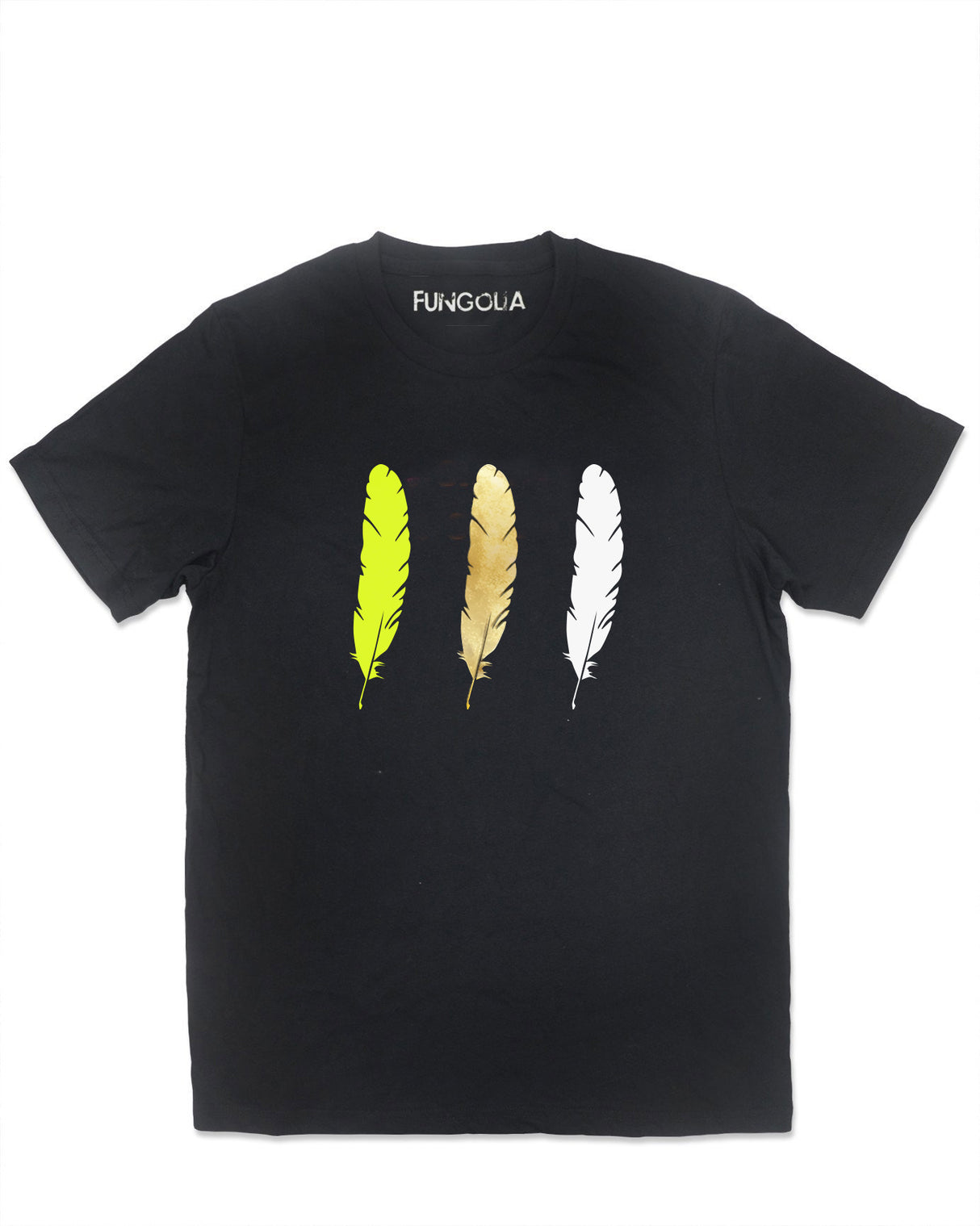 <A 001a08> Fungolia WBF Large Feather Tee (Black)