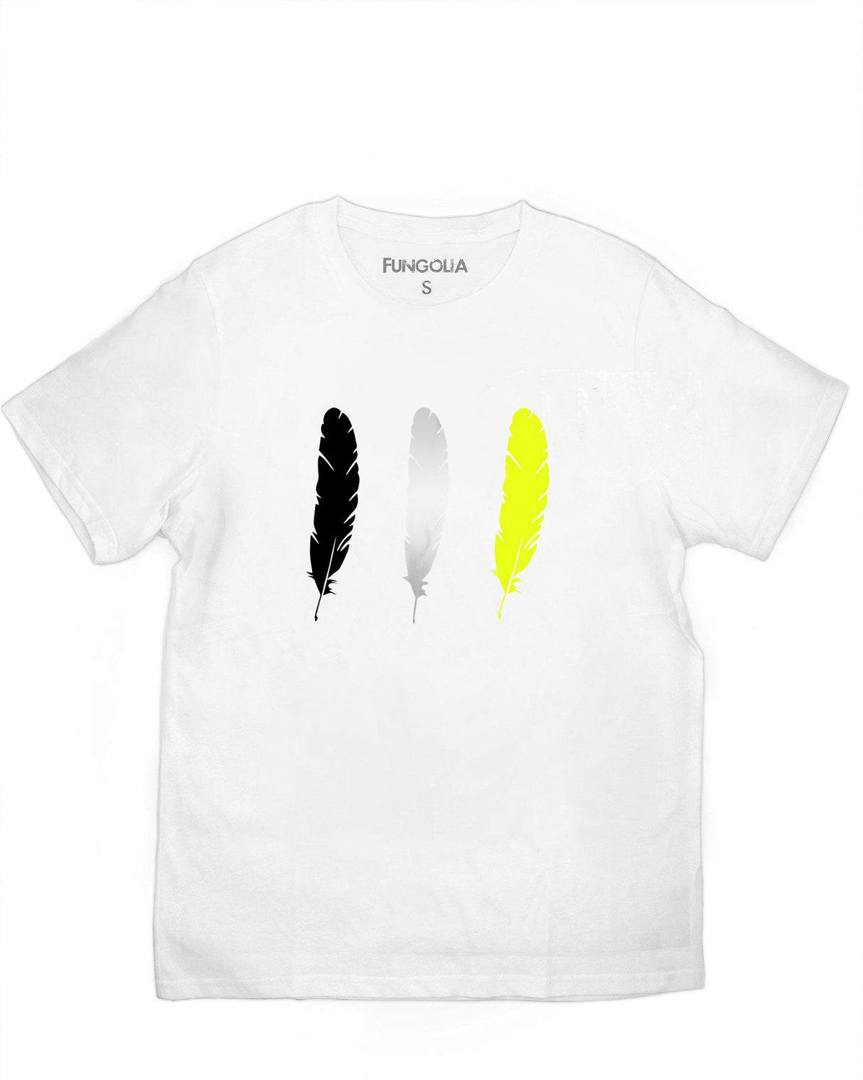 <A 001a09> Fungolia WBF Large Feather Tee (White)