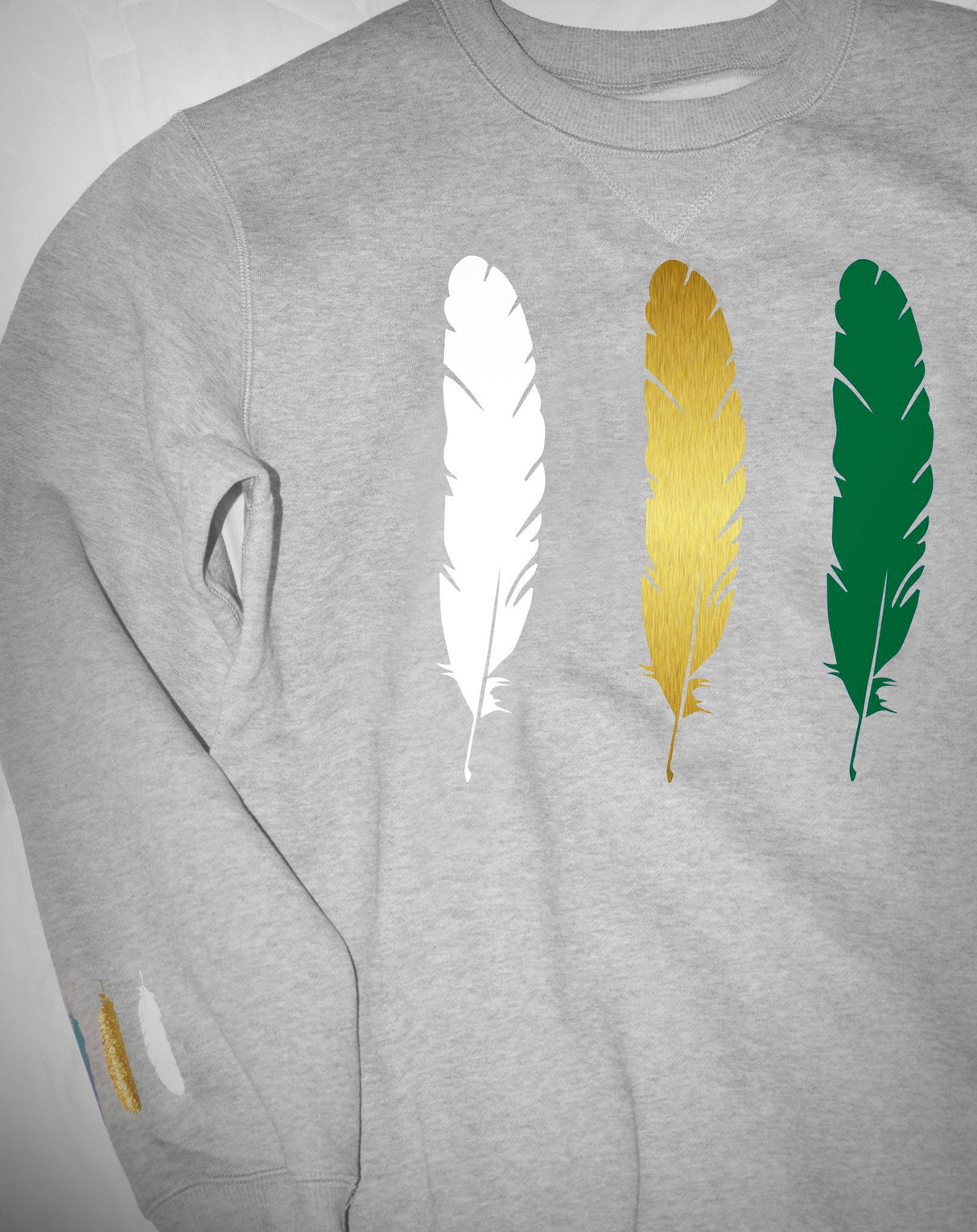 <A 001a96> Fungolia Fleece Crew neck Sweatshirt - Feathers 2017 (Grey)