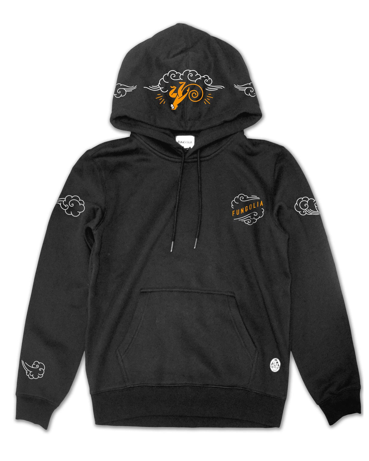 <Ab 008>Fungolia fleece Hoodie - Monkey Wicked in the Wind (Black)