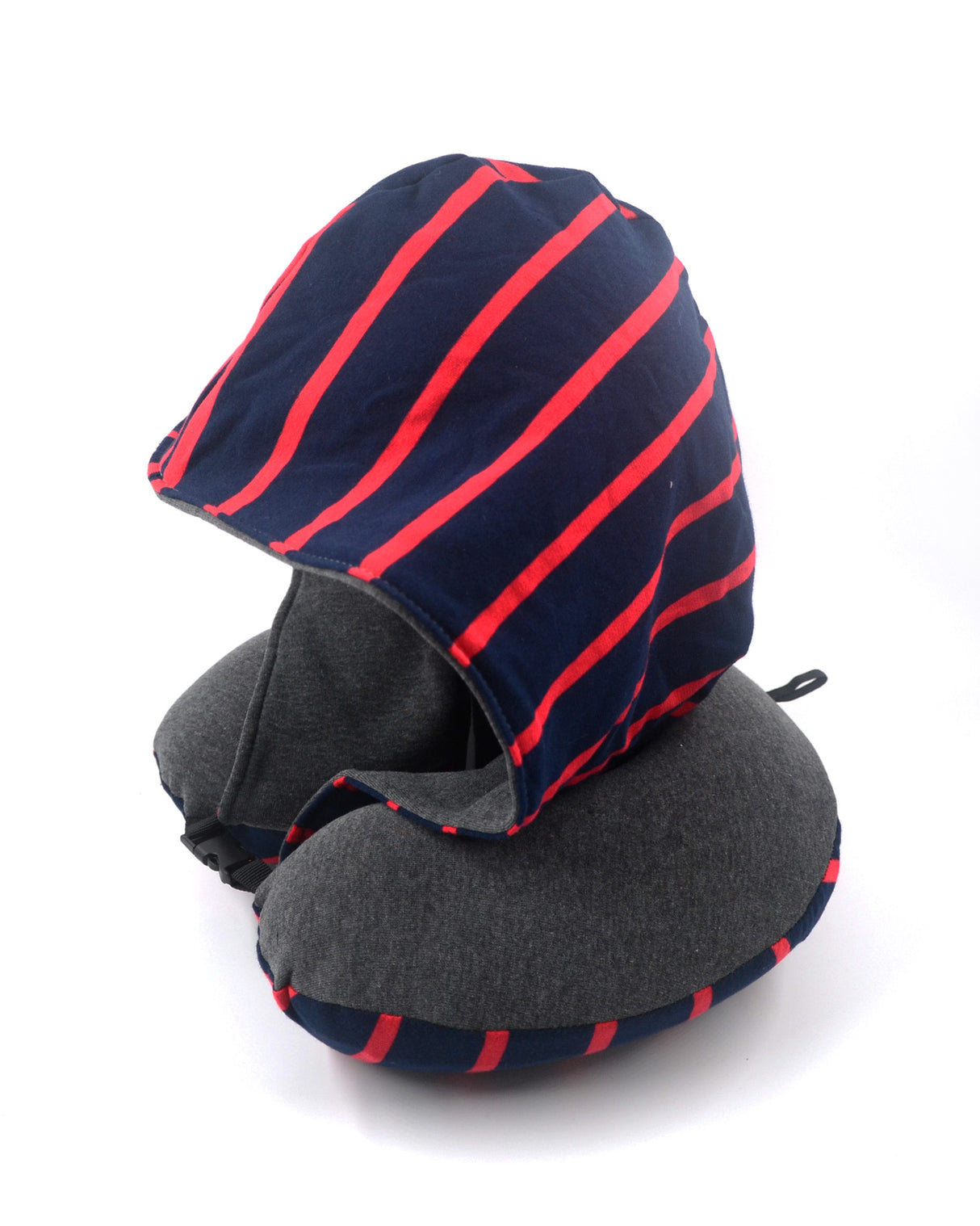 <A 002e>Stripe Hoodie Pillow - Navy/Red Stripe