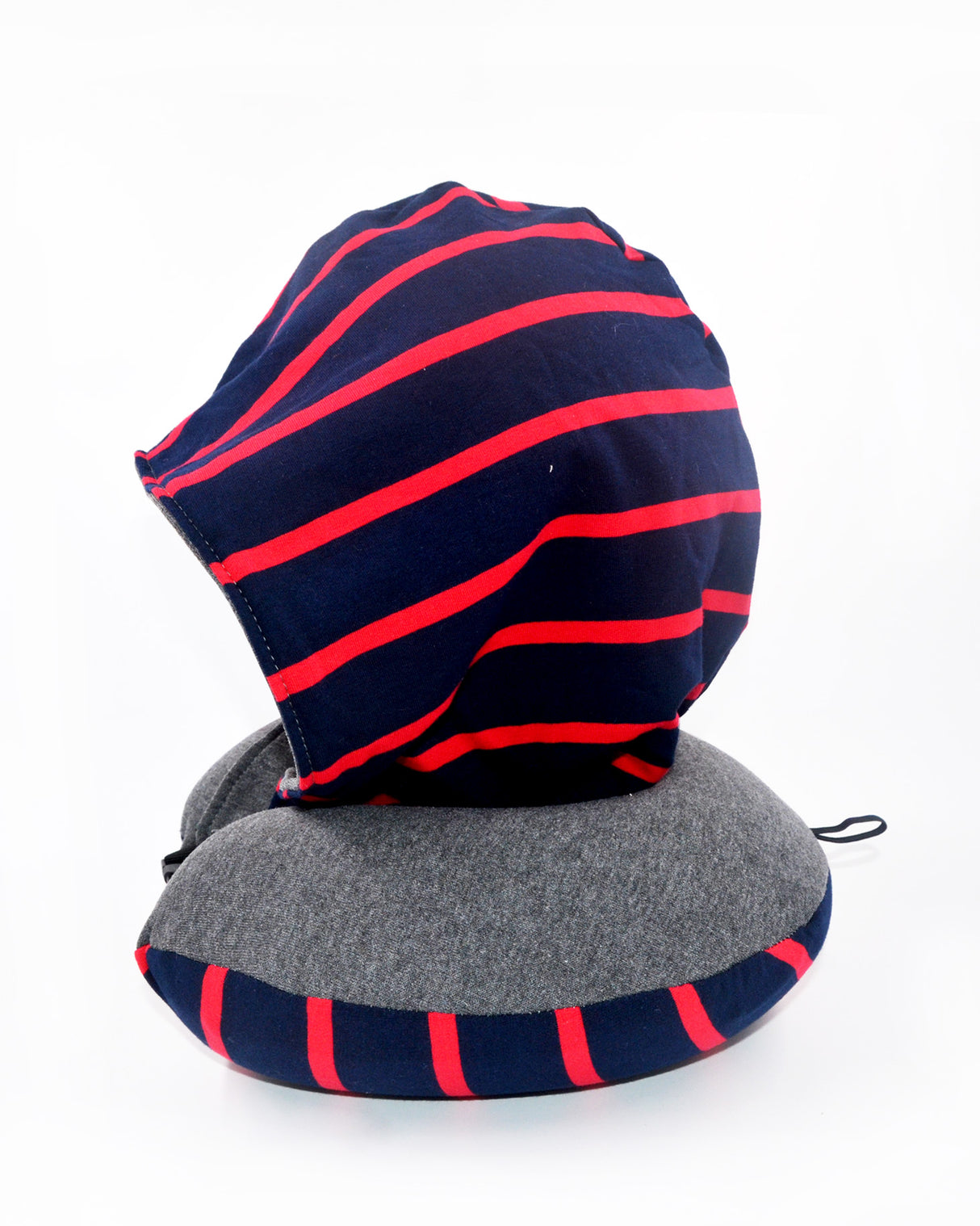 <A 002e>Stripe Hoodie Pillow - Navy/Red Stripe