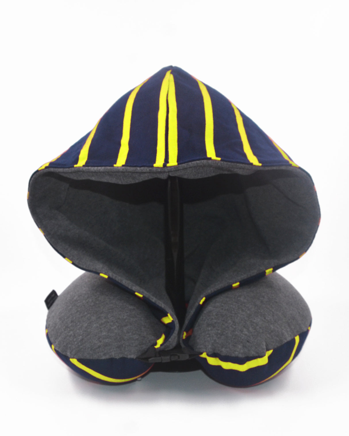 <A 002f>Stripe Hoodie Pillow - Navy/Yellow Stripe