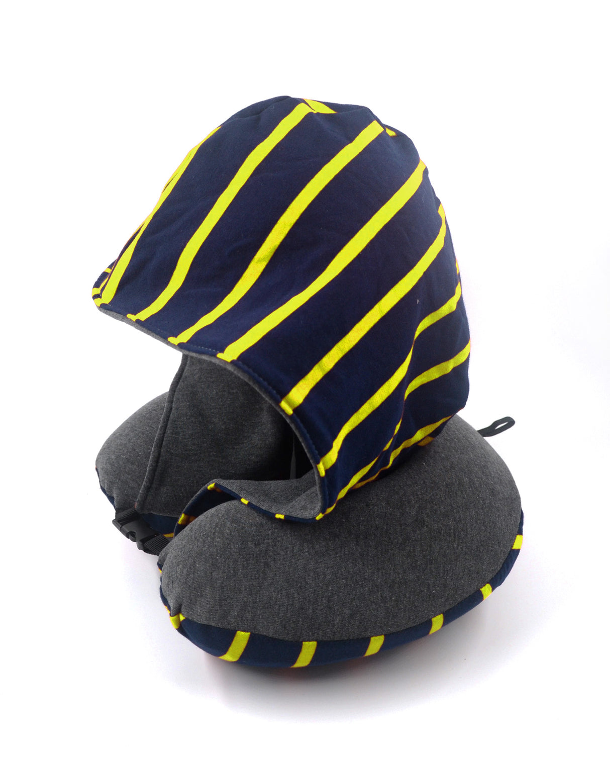 <A 002f>Stripe Hoodie Pillow - Navy/Yellow Stripe