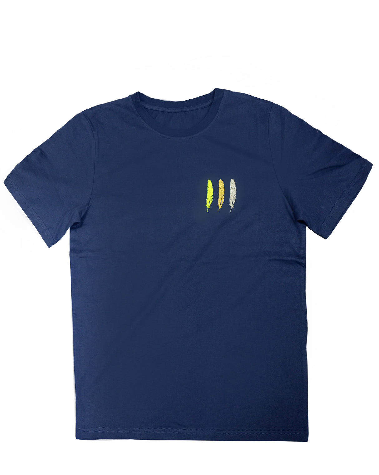 <A 001a02> Fungolia Feather Embroidery Tee (Navy)