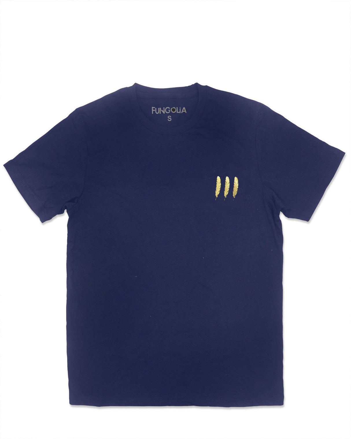 <A 073>Fungolia 2nd Anniversary Special Edition Gold Feather Tee (Navy)
